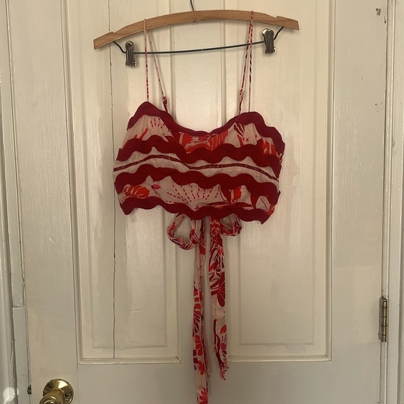 FARM Rio Off White Rio Tiles Crop Top Size Medium - Picture 4 of 7